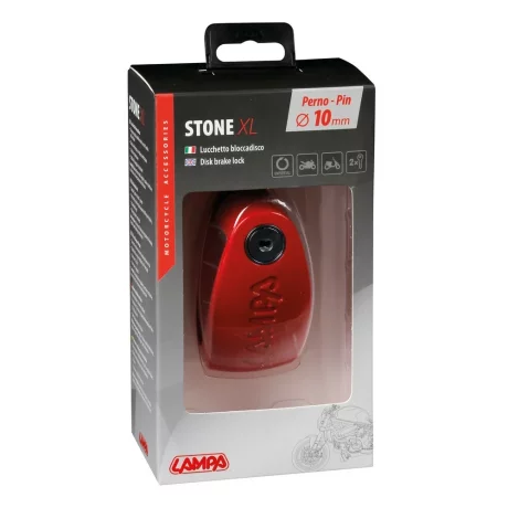 Antifurt motocicleta cu blocare disc de frana Stone XL - Bolt O10mm - Rosu