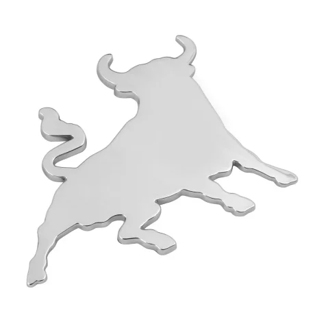 Autocolant 3D crom Bull