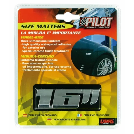 Autocolant 3D crom dimensiune janta - 16”