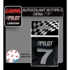 Autocolant 3D crom Type-3 (28mm) cifra - &quot; 7 &quot;