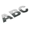 Autocolant 3D crom Type-3 (28mm) litera - A