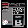 Autocolant 3D crom Type-3 (28mm) litera - B