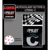 Autocolant 3D crom Type-3 (28mm) litera - C