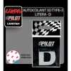 Autocolant 3D crom Type-3 (28mm) litera - D