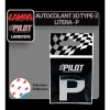 Autocolant 3D crom Type-3 (28mm) litera - P