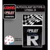 Autocolant 3D crom Type-3 (28mm) litera - R