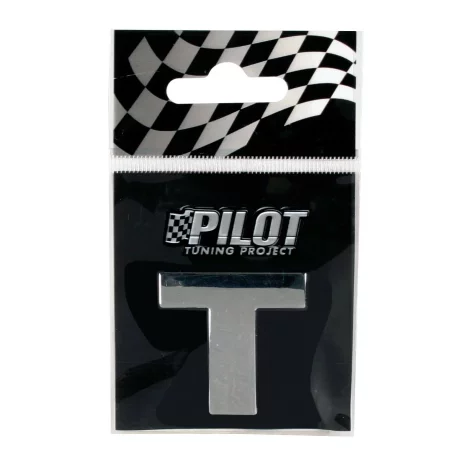 Autocolant 3D crom Type-3 (28mm) litera - T