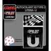 Autocolant 3D crom Type-3 (28mm) litera - U