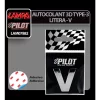 Autocolant 3D crom Type-3 (28mm) litera - V