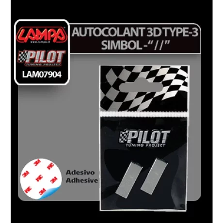 Autocolant 3D crom Type-3 (28mm) simbol - &quot; / / &quot;