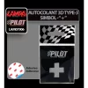 Autocolant 3D crom Type-3 (28mm) simbol - &quot; + &quot;