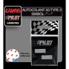Autocolant 3D crom Type-3 (28mm) simbol - &quot; - - &quot;