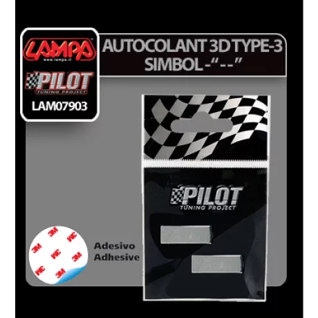 Autocolant 3D crom Type-3 (28mm) simbol - &quot; - - &quot;