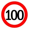 Autocolant limitator viteza 100km/h - O13cm