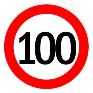 Autocolant limitator viteza 100km/h - O13cm