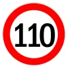 Autocolant limitator viteza 110km/h - O13cm