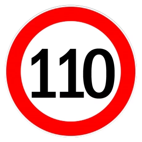 Autocolant limitator viteza 110km/h - O13cm