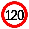 Autocolant limitator viteza 120km/h - O13cm