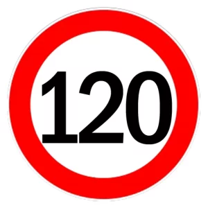 Autocolant limitator viteza 120km/h - O13cm