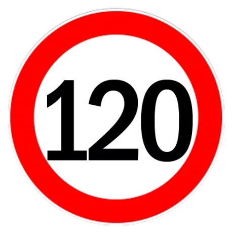 Autocolant limitator viteza 120km/h - O13cm