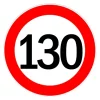 Autocolant limitator viteza 130km/h - O13cm