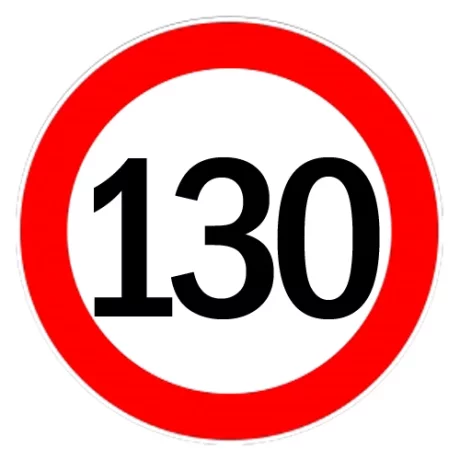 Autocolant limitator viteza 130km/h - O13cm