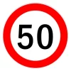 Autocolant limitator viteza 50km/h - O13cm