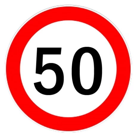 Autocolant limitator viteza 50km/h - O13cm