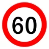Autocolant limitator viteza 60km/h - O13cm