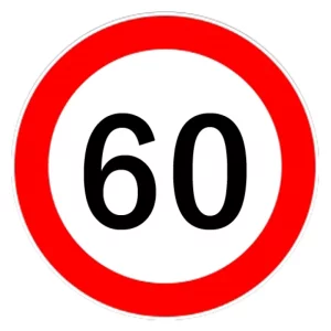 Autocolant limitator viteza 60km/h - O13cm