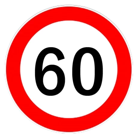 Autocolant limitator viteza 60km/h - O13cm