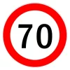 Autocolant limitator viteza 70km/h - O13cm
