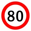 Autocolant limitator viteza 80km/h - O13cm