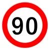 Autocolant limitator viteza 90km/h - O13cm