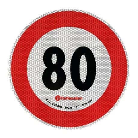 Autocolant limitator viteza reflectorizant - 80km/h