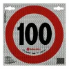 Autocolant limitator viteza reflectorizant, conform standardelor europene clasa 2, O20cm, 100km/h