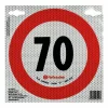 Autocolant limitator viteza reflectorizant, conform standardelor europene clasa 2, O20cm, 70km/h