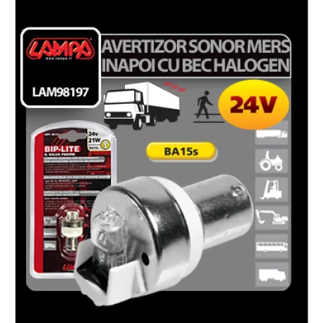 Avertizor sonor mers inapoi cu bec halogen 24V