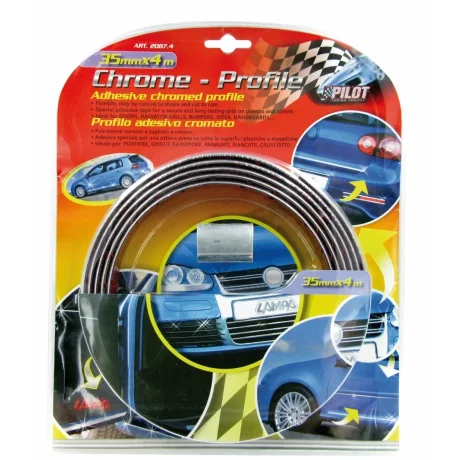 Banda ornament crom adeziva - 4m x 35mm