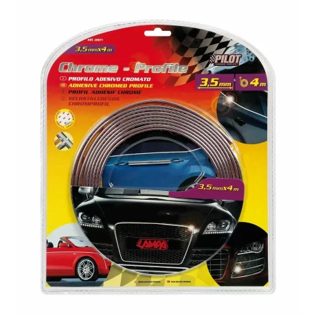 Banda ornament crom adeziva - 4m x 3,5mm