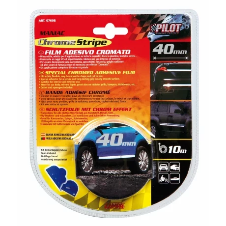 Banda ornament crom adeziva Maniac - 10m x 40mm