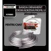 Banda ornament crom adeziva profil U 4Cars - 20m x 8mm