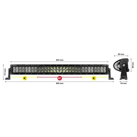 Bara curbata 60LED 10-30V 180W 12000lm - 80cm