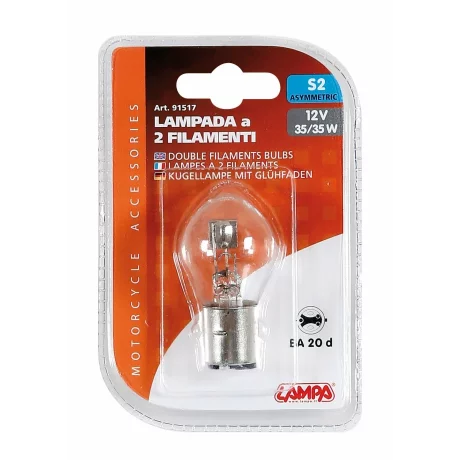 Bec halogen 12V - S2 - 35/35W soclu metal asimetric BA20d 1buc Lampa