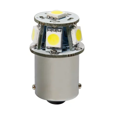 Bec Hyper-Led18 - 6SMD 12V frana soclu metal BA15s 1buc - Alb