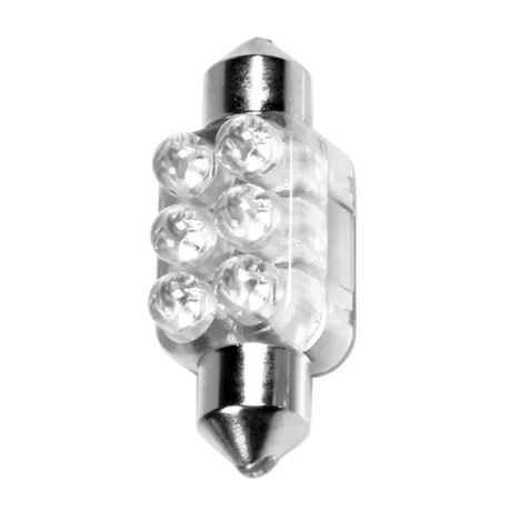 Bec LED 12V - 13x35mm - 6LED Sofit SV8,5-8 1buc - Albastru
