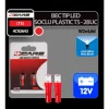 Bec tip LED 12V 1,2W soclu plastic T5 W2x4,6d 2buc 4Cars - Rosu dispersat