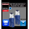 Bec tip LED 12V 5W soclu plastic T10 W2,1X9,5d 2buc Carpoint - Albastru dispersat