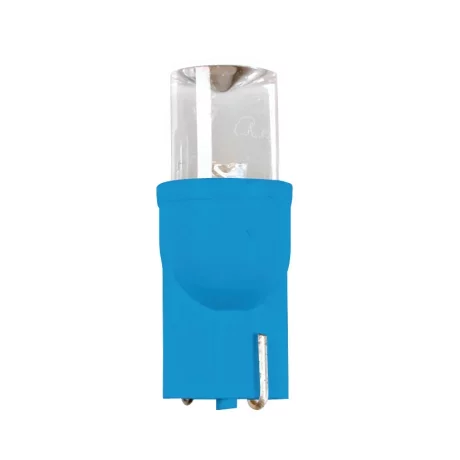 Bec tip LED 12V soclu pl. T10 W2,1X9,5d 2buc Albastru dispersat