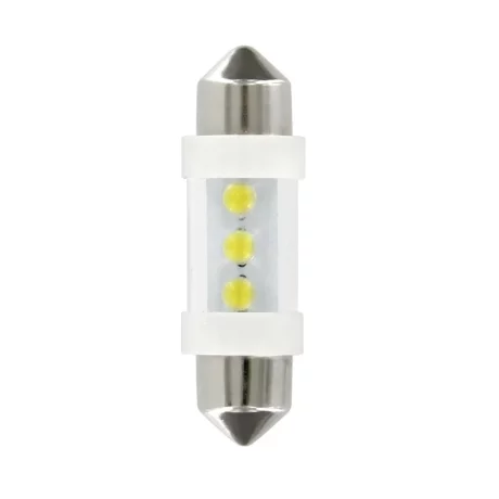 Bec tip LED 12V sofit cu 3 leduri 10x36mm SV8,5-8 (C5W) 2buc - Alb